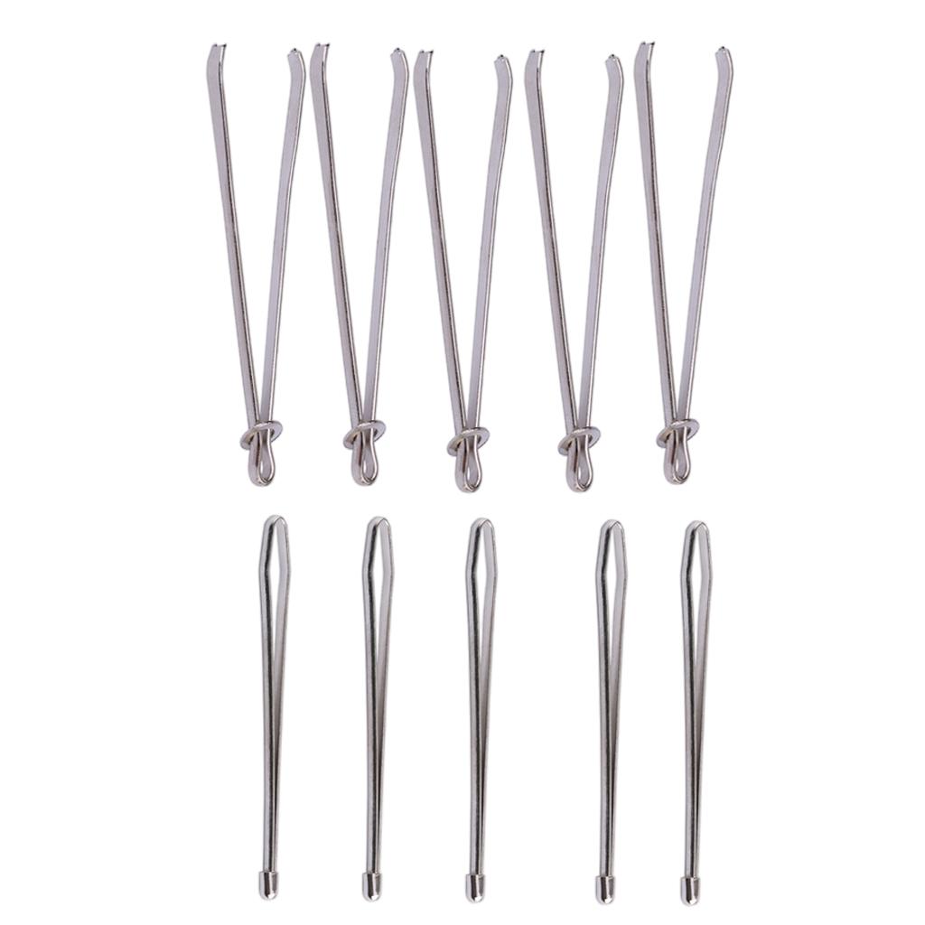 Maxbell 10x Bodkin Elastic Cord Threader Tweezers Clip for Rope Threading Ribbon