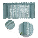 Maxbell Kitchen Curtain Tier Lace Window Valance for Bar Cafe Balcony Dining Room Blue