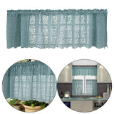 Maxbell Kitchen Curtain Tier Lace Window Valance for Bar Cafe Balcony Dining Room Blue