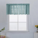 Maxbell Kitchen Curtain Tier Lace Window Valance for Bar Cafe Balcony Dining Room Blue