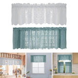 Maxbell Kitchen Curtain Tier Lace Window Valance for Bar Cafe Balcony Dining Room White