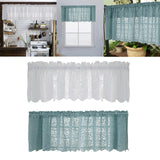 Maxbell Kitchen Curtain Tier Lace Window Valance for Bar Cafe Balcony Dining Room White