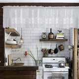 Maxbell Kitchen Curtain Tier Lace Window Valance for Bar Cafe Balcony Dining Room White