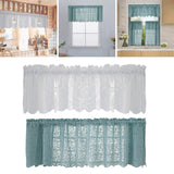 Maxbell Kitchen Curtain Tier Lace Window Valance for Bar Cafe Balcony Dining Room White