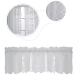 Maxbell Kitchen Curtain Tier Lace Window Valance for Bar Cafe Balcony Dining Room White