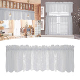 Maxbell Kitchen Curtain Tier Lace Window Valance for Bar Cafe Balcony Dining Room White