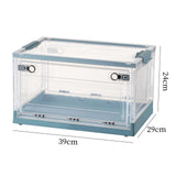 Maxbell Multipurpose Folding Storage Box Stackable Storage Box for CDs Clear Blue