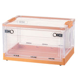 Maxbell Multipurpose Folding Storage Box Stackable Storage Box for CDs Clear Orange