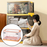 Maxbell Multipurpose Folding Storage Box Stackable Storage Box for CDs Clear Orange