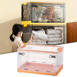 Maxbell Multipurpose Folding Storage Box Stackable Storage Box for CDs Clear Orange