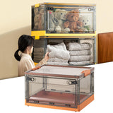 Maxbell Multipurpose Folding Storage Box Stackable Storage Box for CDs Brown Orange