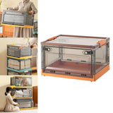 Maxbell Multipurpose Folding Storage Box Stackable Storage Box for CDs Brown Orange