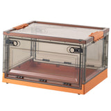 Maxbell Multipurpose Folding Storage Box Stackable Storage Box for CDs Brown Orange