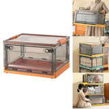Maxbell Multipurpose Folding Storage Box Stackable Storage Box for CDs Brown Orange
