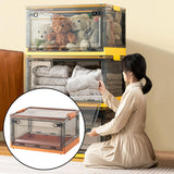 Maxbell Multipurpose Folding Storage Box Stackable Storage Box for CDs Brown Orange