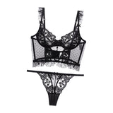 Maxbell Women Lingerie Set Lace Transparent Bra Panty Sets Underwear S Black