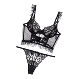 Maxbell Women Lingerie Set Lace Transparent Bra Panty Sets Underwear S Black