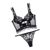 Maxbell Women Lingerie Set Lace Transparent Bra Panty Sets Underwear S Black