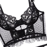 Maxbell Women Lingerie Set Lace Transparent Bra Panty Sets Underwear S Black