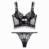 Maxbell Women Lingerie Set Lace Transparent Bra Panty Sets Underwear M White