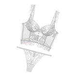 Maxbell Women Lingerie Set Lace Transparent Bra Panty Sets Underwear M White