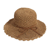 Maxbell Women Straw Hats UV Protection Panama Sunhats Wide Brim Sun Hat Khaki