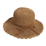 Maxbell Women Straw Hats UV Protection Panama Sunhats Wide Brim Sun Hat Khaki