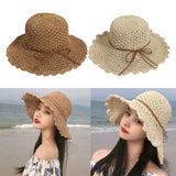 Maxbell Women Straw Hats UV Protection Panama Sunhats Wide Brim Sun Hat Khaki