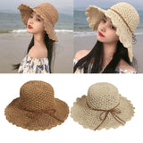 Maxbell Women Straw Hats UV Protection Panama Sunhats Wide Brim Sun Hat Khaki