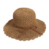 Maxbell Women Straw Hats UV Protection Panama Sunhats Wide Brim Sun Hat Khaki