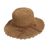 Maxbell Women Straw Hats UV Protection Panama Sunhats Wide Brim Sun Hat Khaki