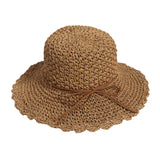 Maxbell Women Straw Hats UV Protection Panama Sunhats Wide Brim Sun Hat Khaki