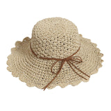 Maxbell Women Straw Hats UV Protection Panama Sunhats Wide Brim Sun Hat Beige