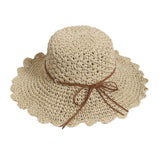 Maxbell Women Straw Hats UV Protection Panama Sunhats Wide Brim Sun Hat Beige