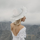 Maxbell Western Decor Cowboy Hat Fedoras Caps White Crystal Beaded Sun Hats Adult