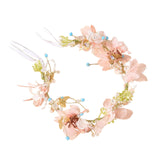 Maxbell Bride Headband Jewelry Hair Jewelry Cloth Flower Decor for Dance Parties Garland B