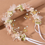 Maxbell Bride Headband Jewelry Hair Jewelry Cloth Flower Decor for Dance Parties Garland A