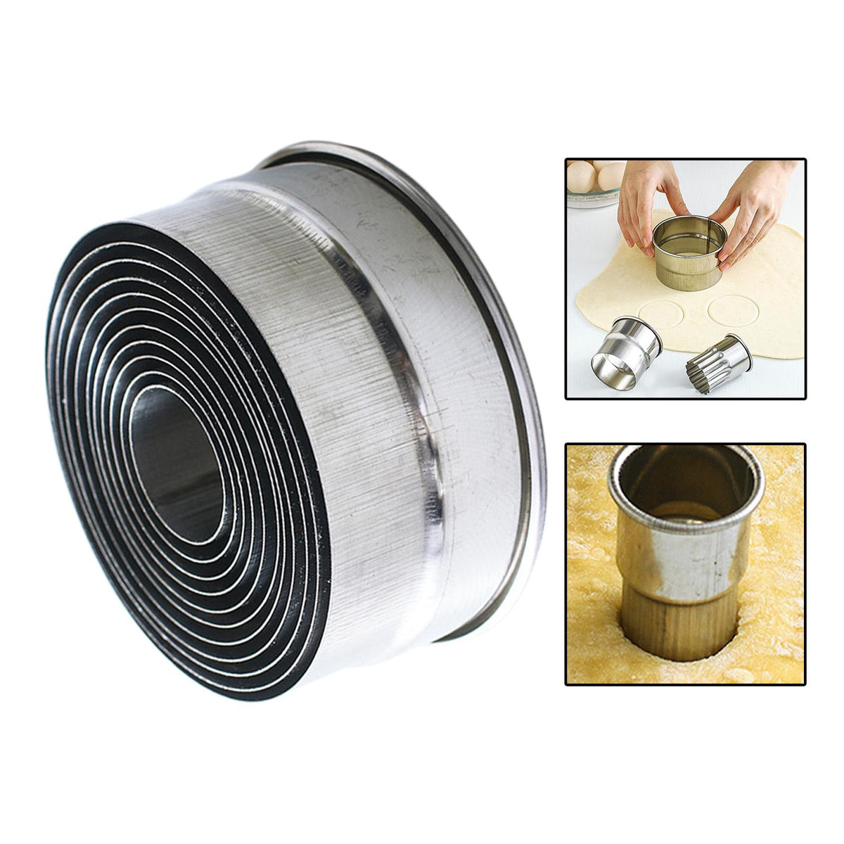 Maxbell 12 Pieces Dumpling Wrapper Cutter Dumpling Skin Press Mold for Home Kitchen Round Edge