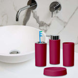 Maxbell 4 Pieces Plastic Bathroom Accessories Set for Countertop Bathroom Toilet