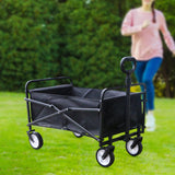 Maxbell Foldable Collapsible Wagon Cart Outdoor Camping Sport Garden Grocery Black