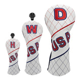 Maxbell PU Golf Wood Head Cover Fairway Hybrid Club Headcover Guard with Number Tag