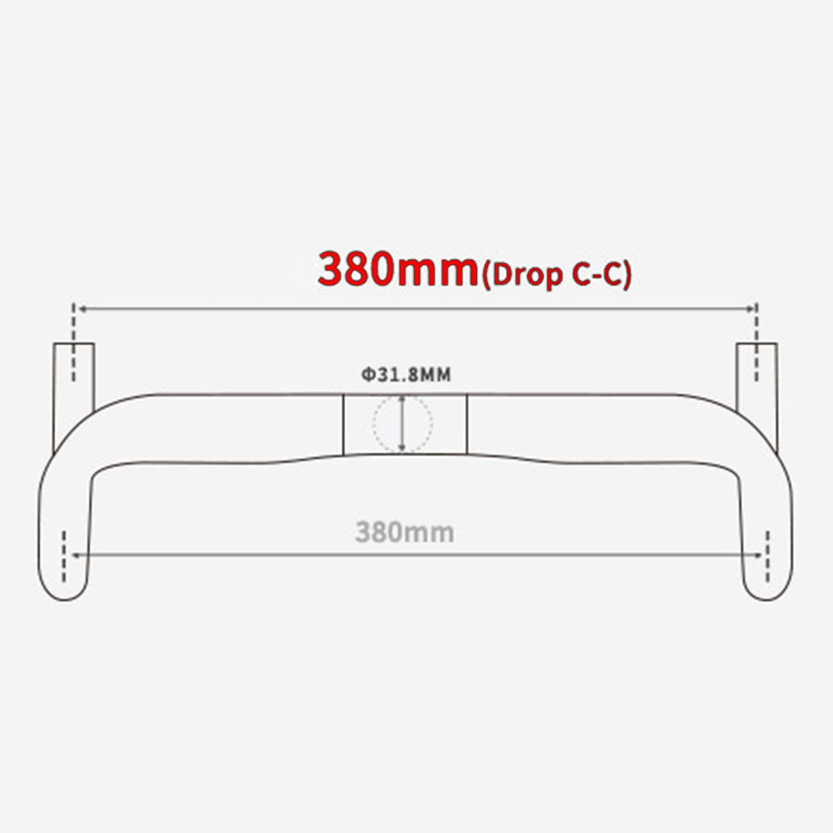 Maxbell Carbon Fiber Bike Handlebar Bar Cyclocross Road Bike Bicycle 31.8mm 380mm