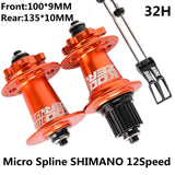 Maxbell XM490 Bike Hub Rear MTB Hub Disc Brake 6Pawls 72HD MTB Hub for Bike Orange