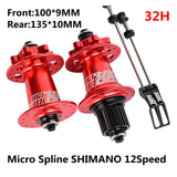 Maxbell XM490 Bike Hub Rear MTB Hub Disc Brake 6Pawls 72HD MTB Hub for Bike Red