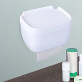 Maxbell Wall Mounted Toilet Paper Holder with Shelf Waterproof for Toilet Kitchen white