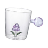 Maxbell Mug Cup 350ml Transparent Beverage 3D Heat Resistant Single Deck for Kitchen Grape