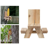 Maxbell Squirrel Feeder for Outside Table Wooden Squirrel Feeder for Outdoor Garden