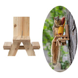 Maxbell Squirrel Feeder for Outside Table Wooden Squirrel Feeder for Outdoor Garden