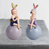 Maxbell Nordic Resin Bubble Girls Figurine Statue Home Decor Art Sculptures Purple