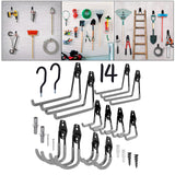 Maxbell 14 Pack Heavy Duty Garage Storage Hooks Wall Mount Garage Hanger&Organizer Grey